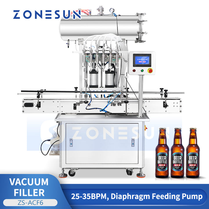 ZONESUN  ZS-ACF6 Automatic Isobaric Vacuum Beer Carbonated Soda Drink Filling Machine