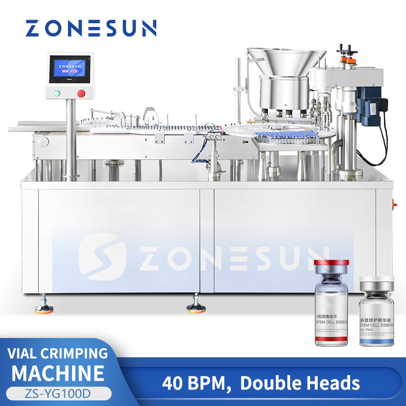 ZONESUN ZS-YG100D Automatic Double-Head Vial Aluminum Cap Crimping Machine