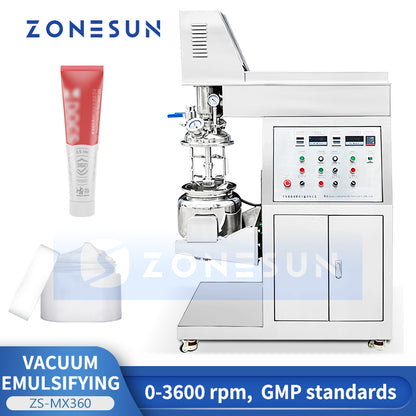 Perfect Emulsions: ZONESUN ZS-MX360 Lab Vacuum High Shear Mixer for Creams, Lotions &Pharmaceuticals