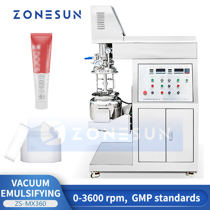 ZONESUN ZS-MX360 Vacuum Emulsifying Mixer for Lab & Pilot Production