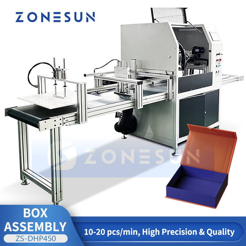 High Precision: ZONESUN ZS-DHP450 Automatic Rigid Box Forming Machine for Premium Gift & Tech Boxes