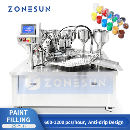 ZONESUN ZS-YL11 Automatic Rotary Paint Filling and Sealing Machine for Chemical Products