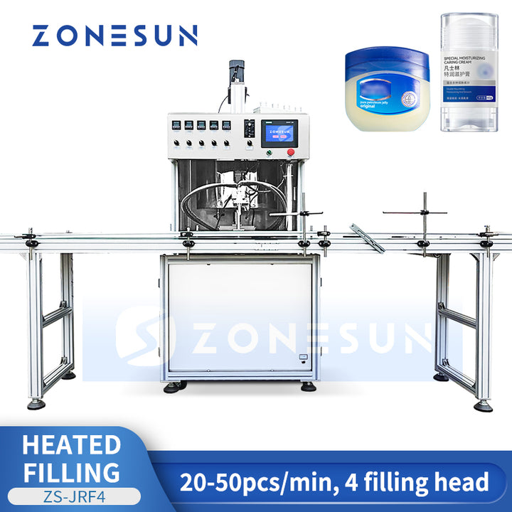 Zonesun ZS-JRF4 Automatic 4 Head Heating Filling Machine for Lipsticks and Vaseline