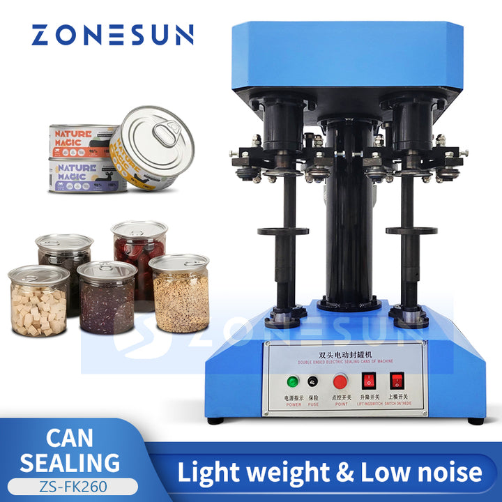 ZONESUN ZS-FK260 Can Seamer Tin Can Sealer Double Seamer Bench Top Cannular