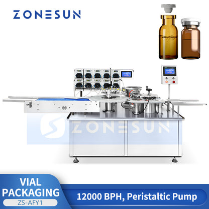 ZONESUN ZS-AFY1 Automatic Vial Packaging Machine with Peristaltic Pump Filling and Stopper Inserting