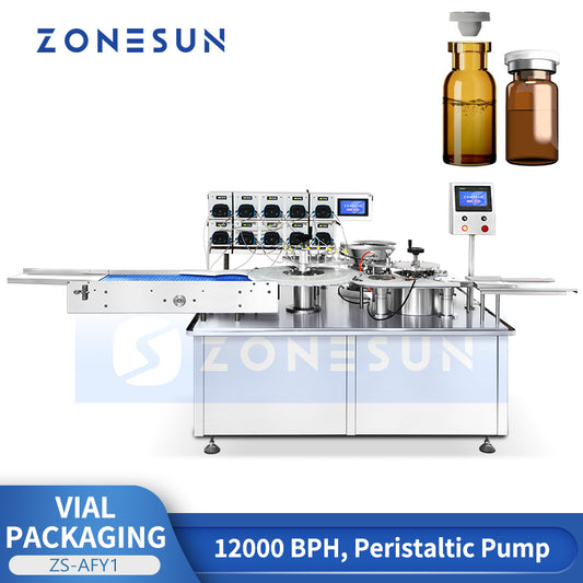 ZONESUN ZS-AFY1 Automatic Vial Packaging Machine with Peristaltic Pump Filling and Stopper Inserting