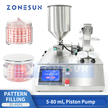 ZONESUN ZS-PGF5 Automatic Dual Head Piston Capsule Cream Filling Machine for Cosmetic Cream Products