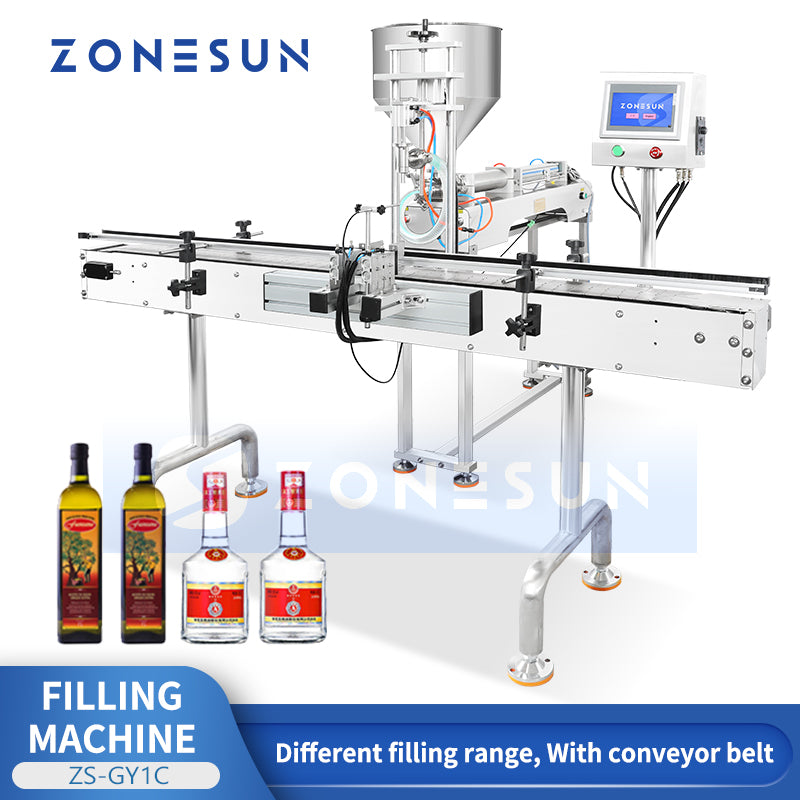ZONESUN ZS-GY1C Pneumatic Automatic Paste Filling Machine With Conveyor