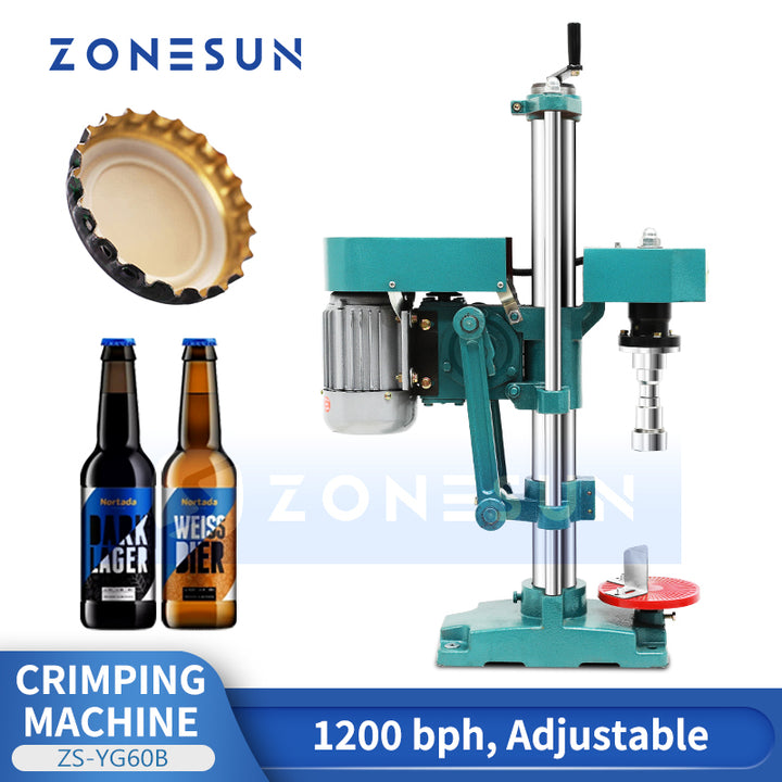 ZONESUN ZS-YG60B Crown Caps Crimping Machine Beer Bottle Sealing Machine
