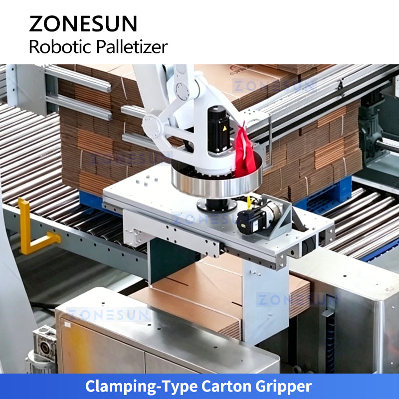 Smart Stacking: ZONESUN ZS-CSPM8 Corrugated Carton Robotic Palletizer & Sheet Placing System