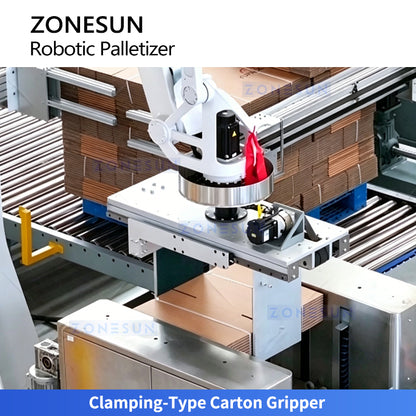 Smart Stacking: ZONESUN ZS-CSPM8 Corrugated Carton Robotic Palletizer & Sheet Placing System