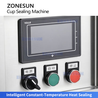 ZONESUN ZS-KCS6 Automatic Pneumatic Rotary Cup Tea Can Heat Sealing Machine