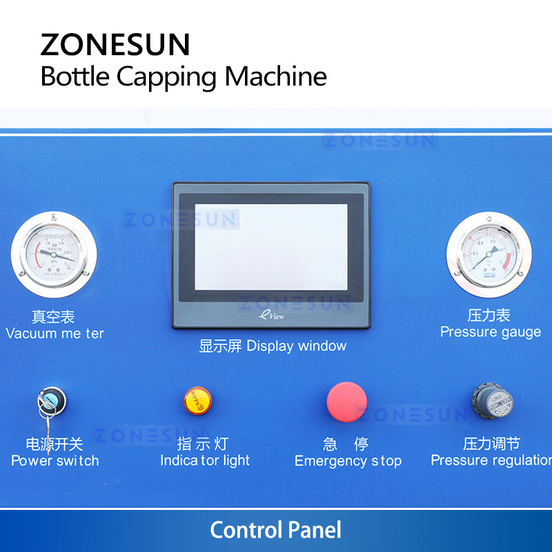 ZONESUN ZS-FK50 4 Heads Semi-automatic Vacuum Capping Machine For Jam Jar Bottles