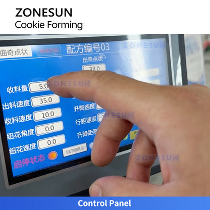 High Efficiency: ZONESUN ZS-TSB400 Fully Automatic Cookie Extruding & Depositing Machine