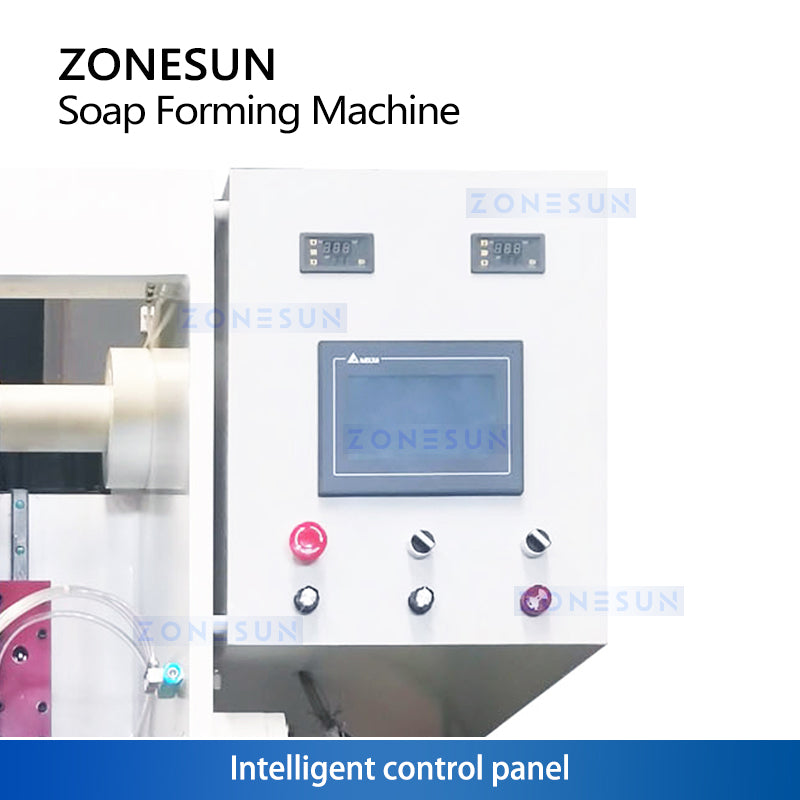 ZONESUN ZS-SFM3 Automatic Soap Making Machine with Vertical Printing Vacuum Suction and Adjustable Size for Custom Soap Blocks
