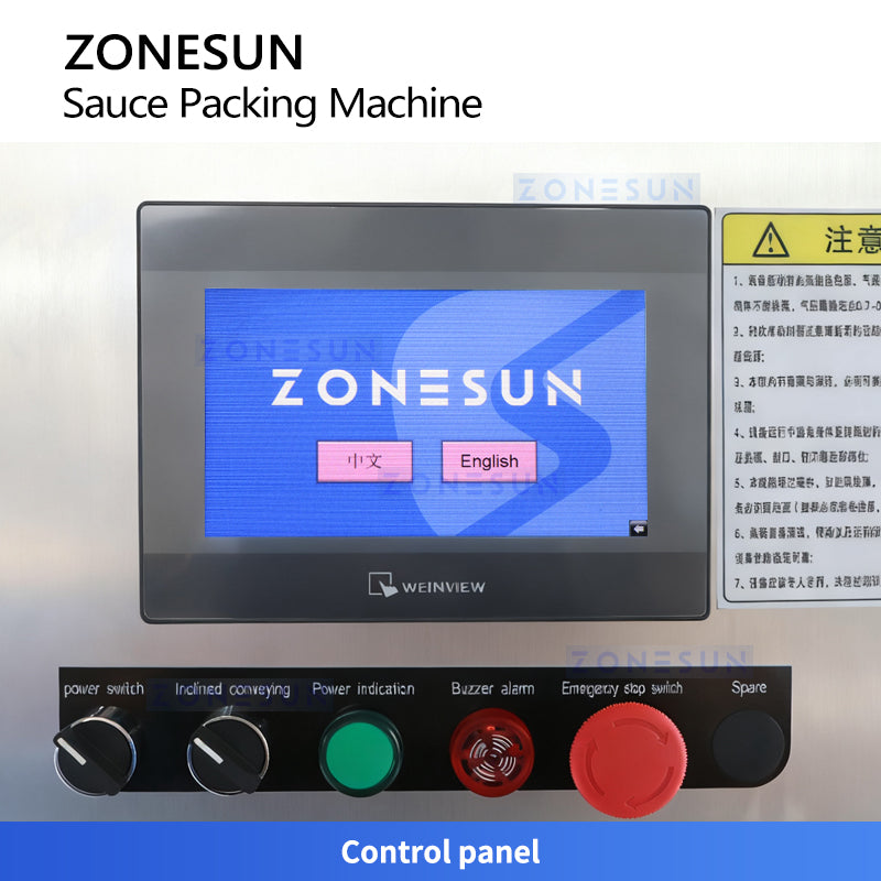 ZONESUN ZS-RPFS120X Automatic Packing Machine for Honey, Cream, Jam, and Salad Dressing
