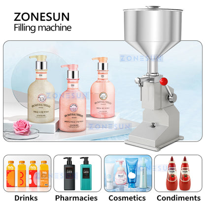ZONESUN ZS-A03S Manual Filling Machine for Cream, Sauce and Honey Packaging