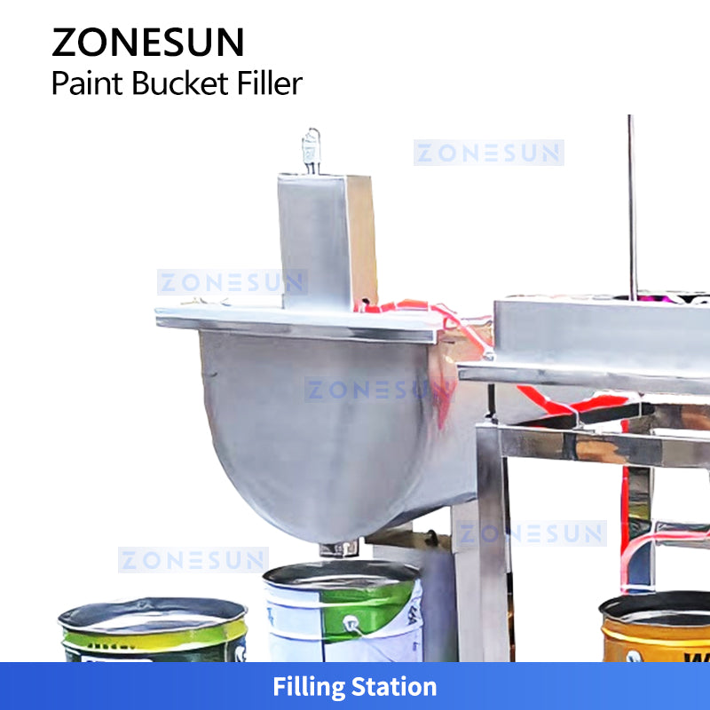 ZONESUN ZS-GTW3D Automatic Filling and Capping Machine for Paint Buckets and Liquid Containers