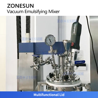 ZONESUN ZS-YK5L Laboratory Vacuum Emulsifying Homogenizer Mixer for Cream & Lotion