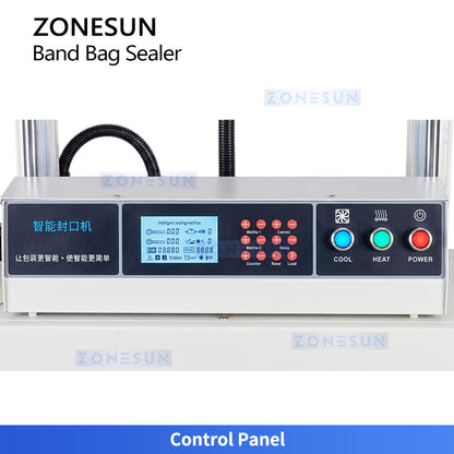ZONESUN ZS-LWC350L Automatic Dual Motor Vertical Continuous Band Bag Sealing Machine