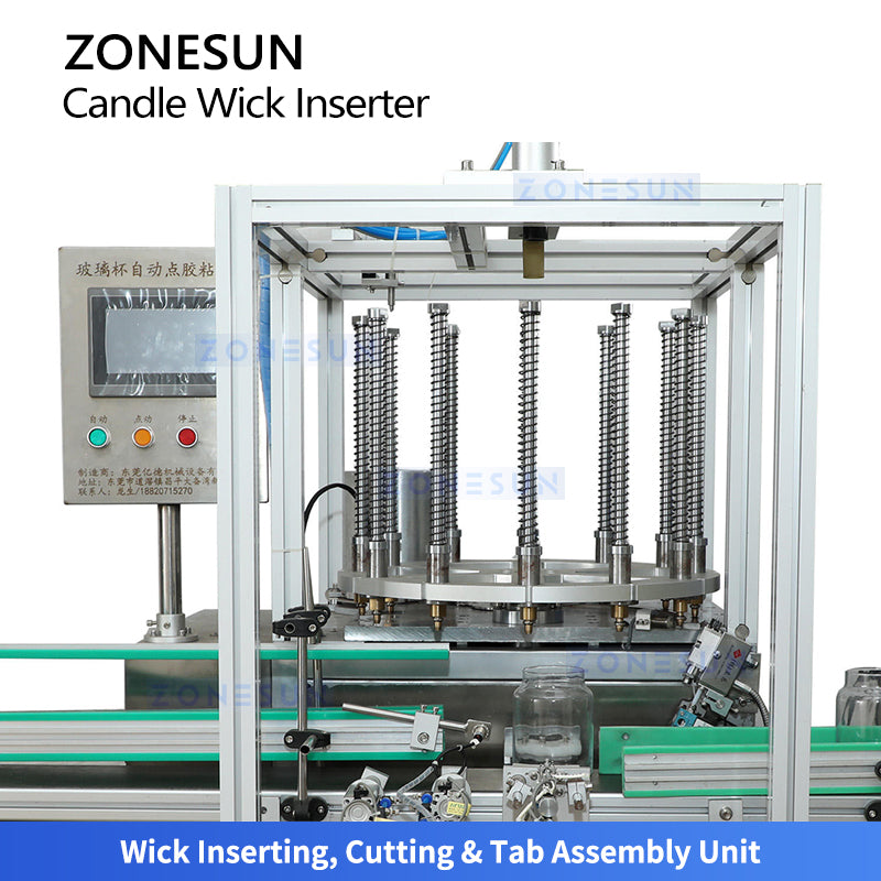 ZONESUN ZS-ACW2 Automatic Candle Wick Inserting Machine for High Efficiency Candle Manufacturing