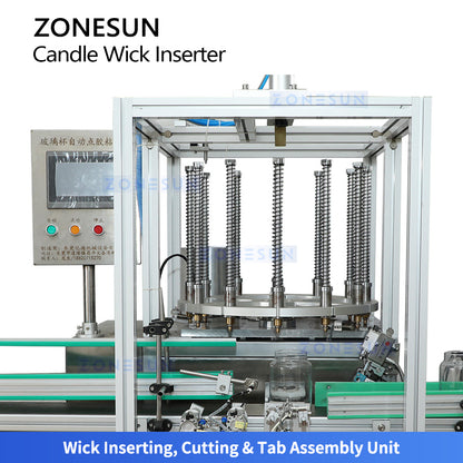 ZONESUN ZS-ACW2 Automatic Candle Wick Inserting Machine for High Efficiency Candle Manufacturing