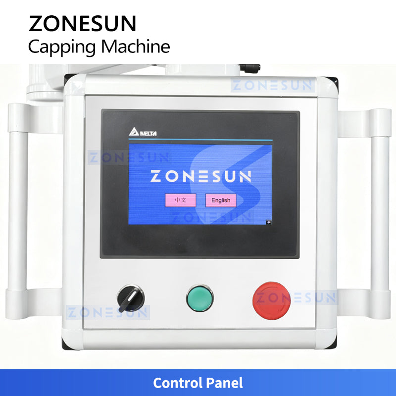 ZONESUN ZS-XG440H2 Servo Automatic Capping Machine for F Style Oil Bottles and Containers