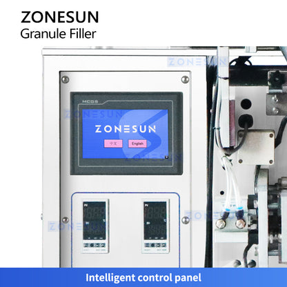 ZONESUN ZS-FSCS01 Granule Packing Machine with Automatic Counting Bag Forming Filling Sealing and Cutting for Capsules Candies and Nuts