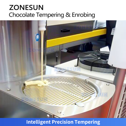 ZONESUN ZS-CG30 Automatic Chocolate Tempering and Enrobing Machine for Coating Products
