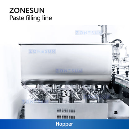 ZONESUN ZS-FAL180D8 Desktop Bottle Filling Capping Labeling Machine For Paste