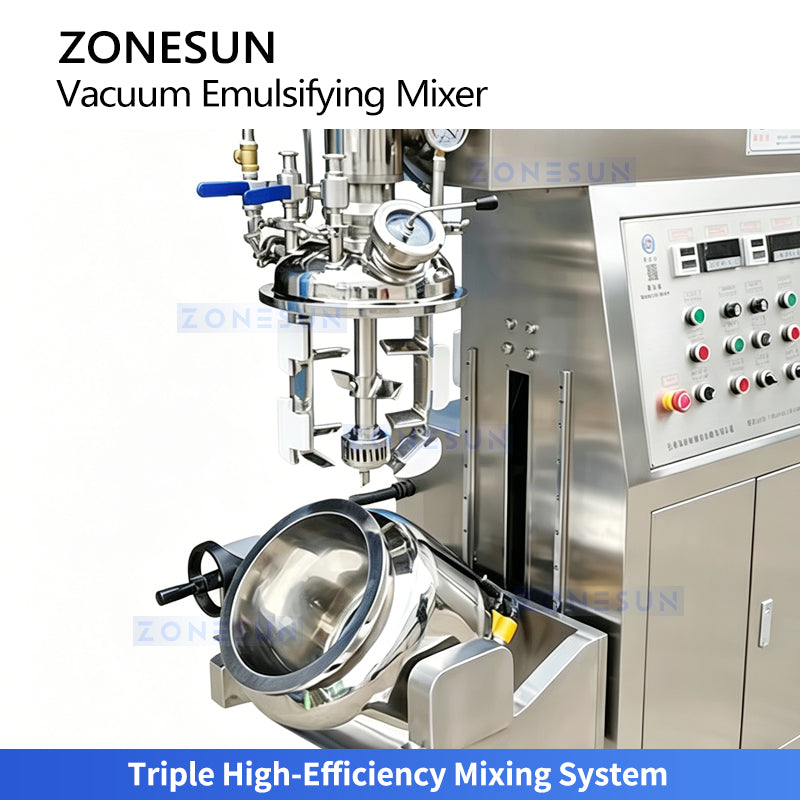 Perfect Emulsions: ZONESUN ZS-MX360 Lab Vacuum High Shear Mixer for Creams, Lotions &Pharmaceuticals