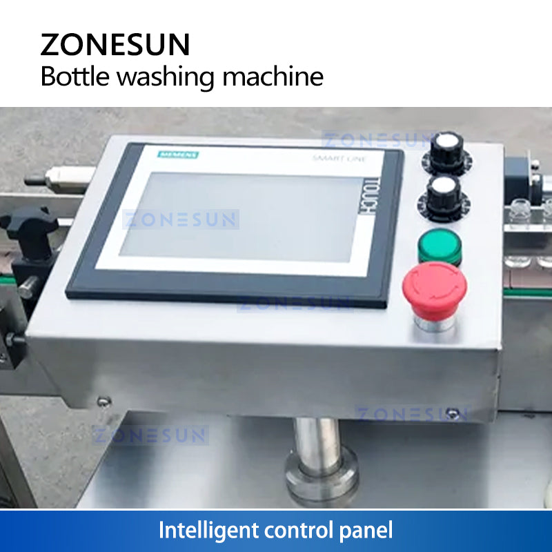 ZONESUN ZS-UWB5 Automatic Ultrasonic Bottle Washing Machine | 6000BPH Glass & Plastic Bottle Cleaner for Filling Lines
