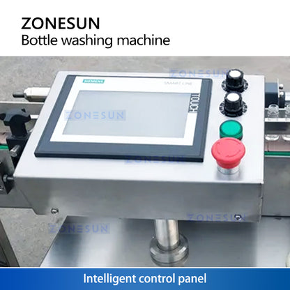 ZONESUN ZS-UWB5 Automatic Ultrasonic Bottle Washing Machine | 6000BPH Glass & Plastic Bottle Cleaner for Filling Lines