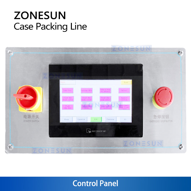 ZONESUN ZS-CSPM2 Automatic Top Load Case Packing Line for Food Beverage Cosmetic Packaging