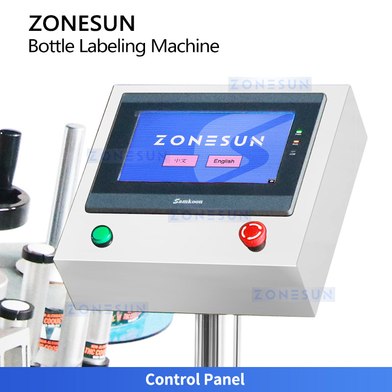 Dual-Labeling: ZONESUN ZS-TB822L2 Automatic Neck & Body Labeling Machine for Beer & Cosmetic Bottles