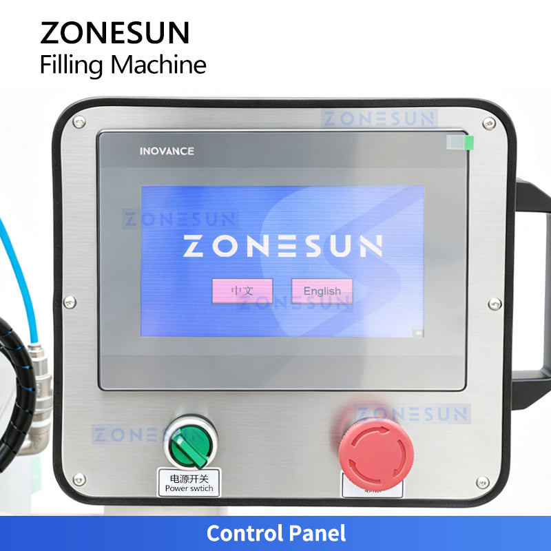 ZONESUN ZS-GTPP1M Semi Automatic Servo Piston Pressure Filling Machine Pressurized Hopper Paste Cosmetic Cream Lip Gloss Filler