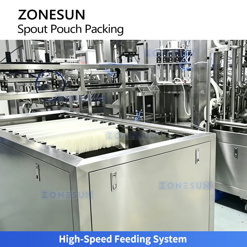 Mass Production: ZONESUN ZS-SPFC7 12-Head Rotary Automatic Spout Pouch Filling & Capping Machine