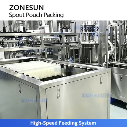 Mass Production: ZONESUN ZS-SPFC7 12-Head Rotary Automatic Spout Pouch Filling & Capping Machine