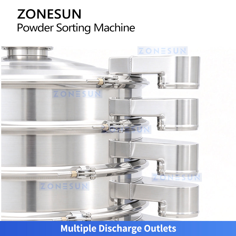 ZONESUN ZS-ZDS800 Multi-Layer Vibratory Powder Screening and Sorting Machine with Multiple Discharge Outlets
