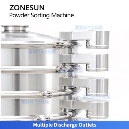 ZONESUN ZS-ZDS800 Multi-Layer Vibratory Powder Screening and Sorting Machine with Multiple Discharge Outlets