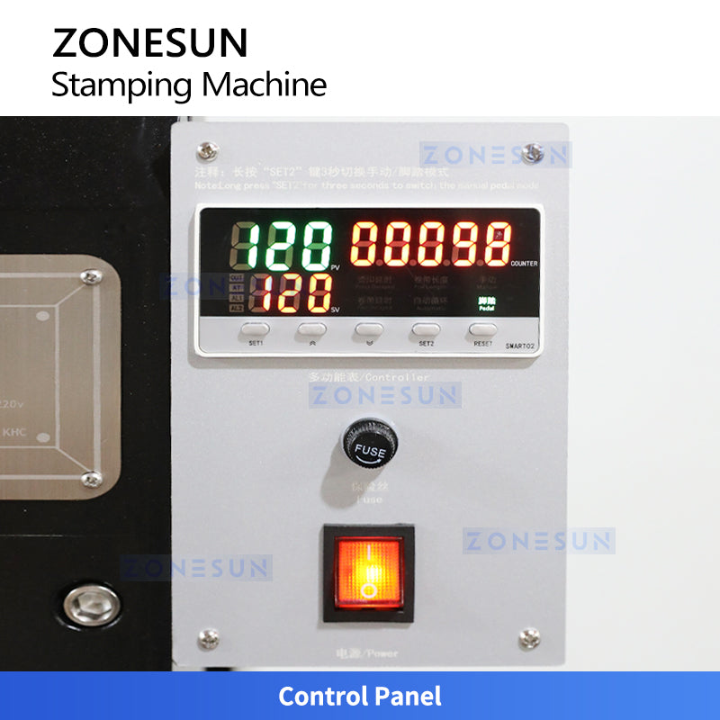 ZONESUN ZY-819K2 Hot Foil Stamping Machine for Leather, Paper, Plastic, and Wood Printing