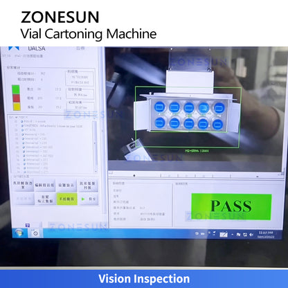ZONESUN ZS-MSZH10 Automatic Vertical Vial Cartoning Machine with Vision Inspection