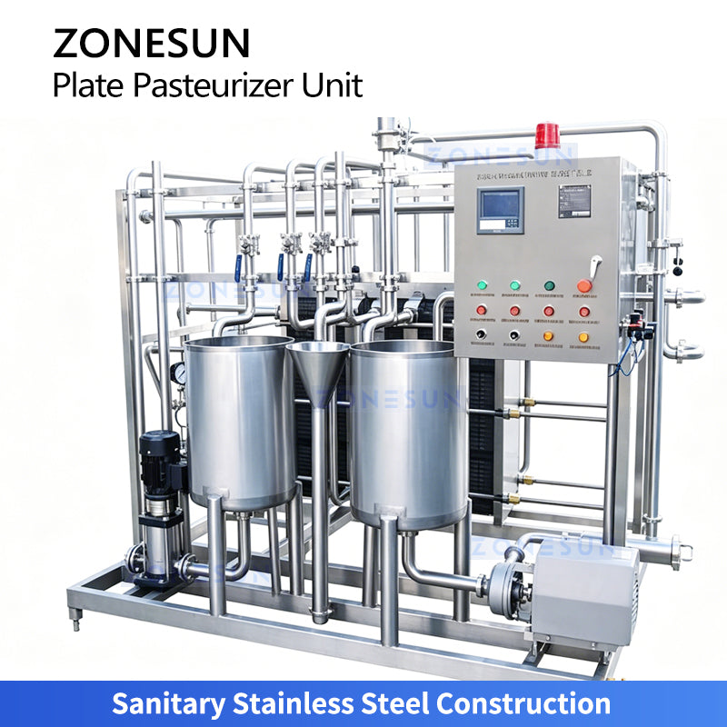 ZONESUN ZS-PRT200 Industrial Plate Type Pasteurizer & UHT Sterilizer for Milk & Juice
