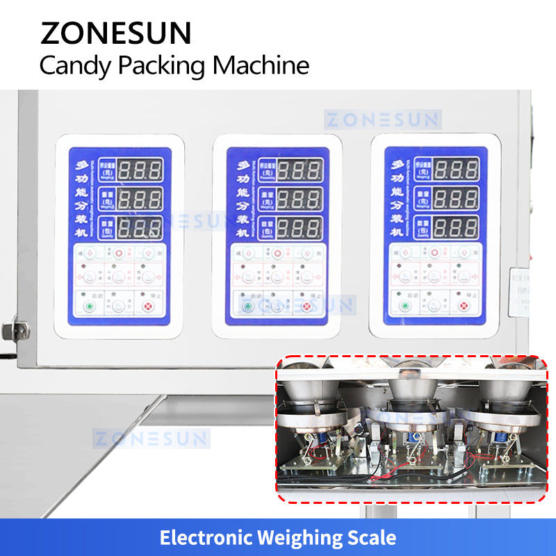 ZONESUN ZS-AFS04C Automatic Candy Weighing Filling and Zipper Pouch Sealing Machine