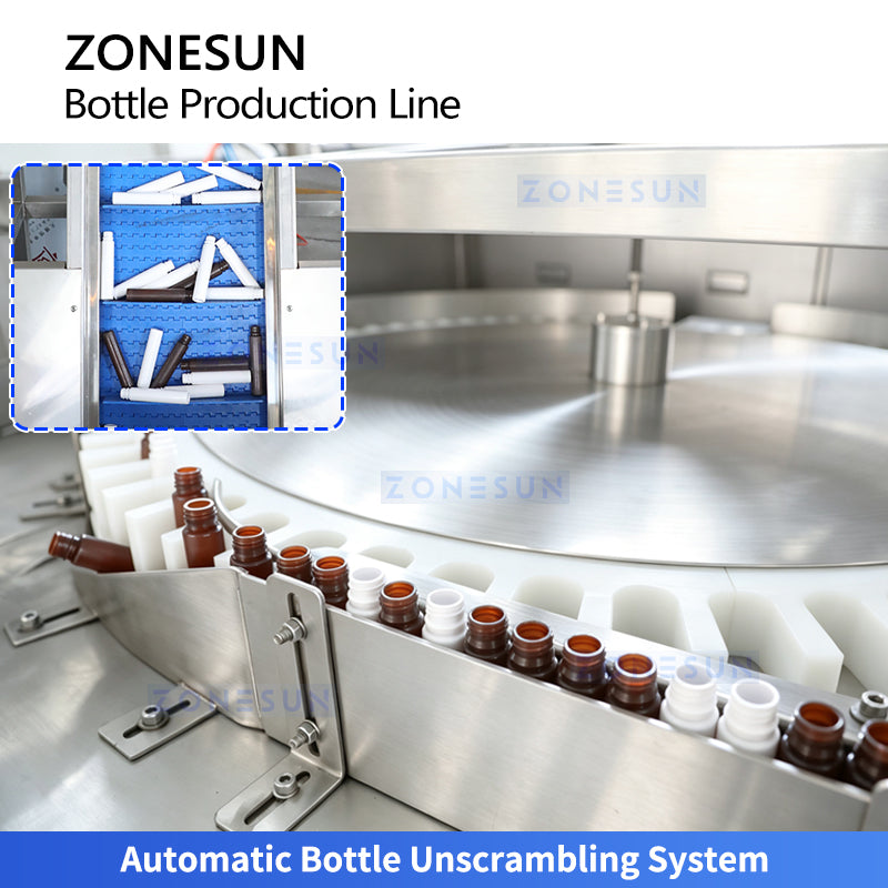 ZONESUN ZS-FAL180V20 Automatic Bottle Unscrambling Filling Capping and Labeling Production Line