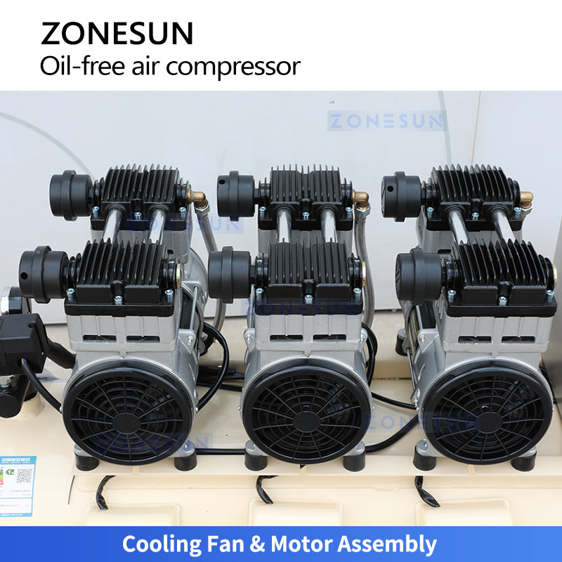 ZONESUN ZS-AC100L 100L Oil-Free Silent Air Compressor with Copper Motor