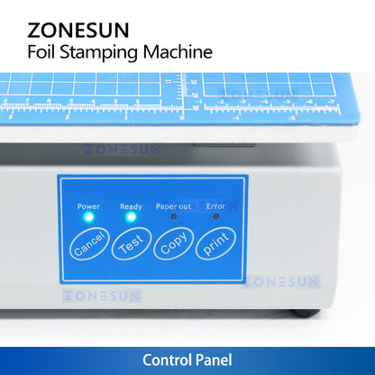 ZONESUN ZS-8025 Foil Stamping Machine for Leather, Cards, Ribbon, PVC—No Brass Stamp Needed