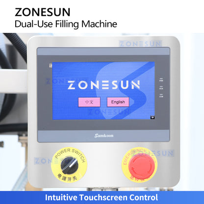 ZONESUN ZS-SVGT4D Automatic Servo Peristaltic & Piston Pump Liquid Cream Filling Machine
