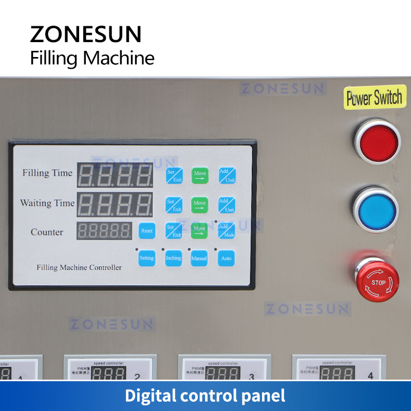 ZONESUN ZS-MPYT12P Tabletop Filling Machine with 12 Magnetic Pumps for Efficient Liquid Bottling