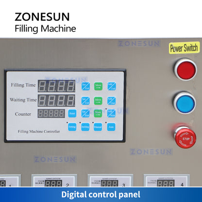 ZONESUN ZS-MPYT12P Tabletop Filling Machine with 12 Magnetic Pumps for Efficient Liquid Bottling